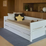 FLEXA Single Bed 90x200 cm with Pull-out Bed 90x190 cm, WHITE, Daybed, view 3