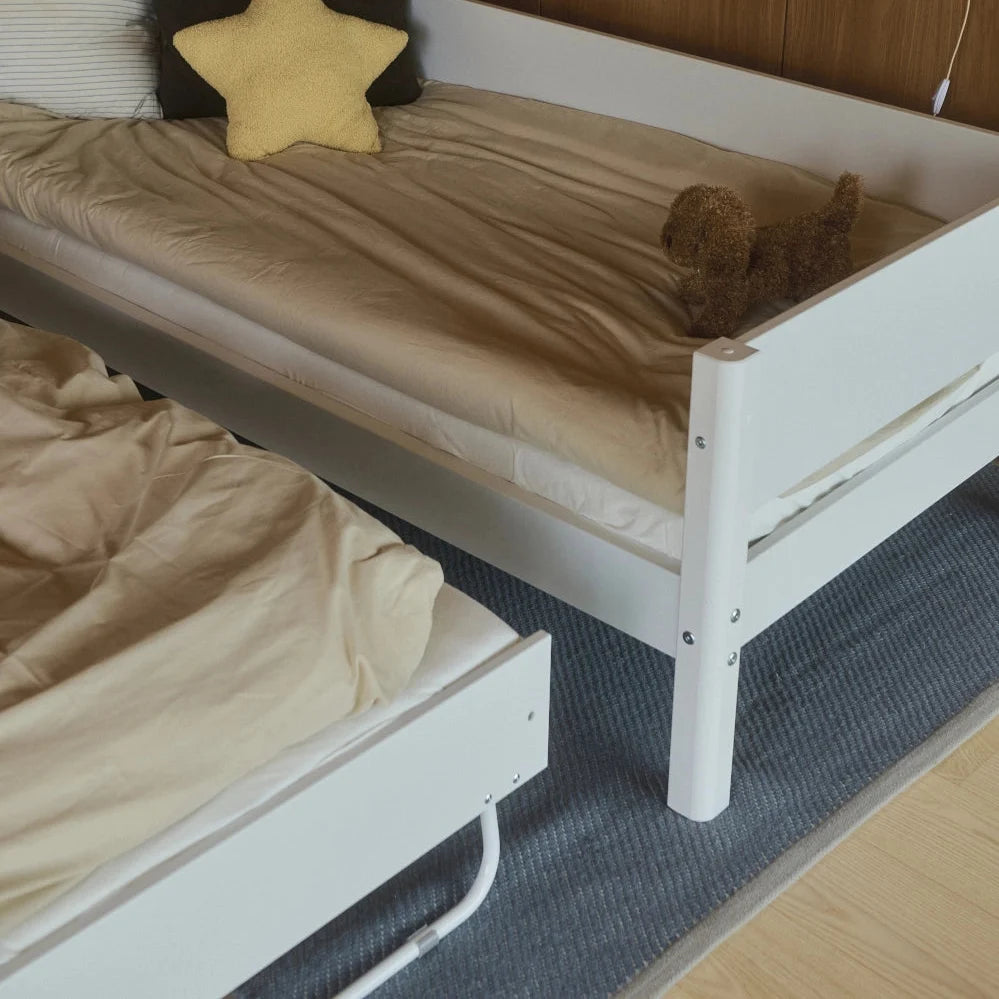 FLEXA Single Bed 90x200 cm with Pull-out Bed 90x190 cm, WHITE, Daybed, view 4