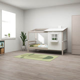 Single Bed with 1/2 House, 90x200 cm, White/Grey