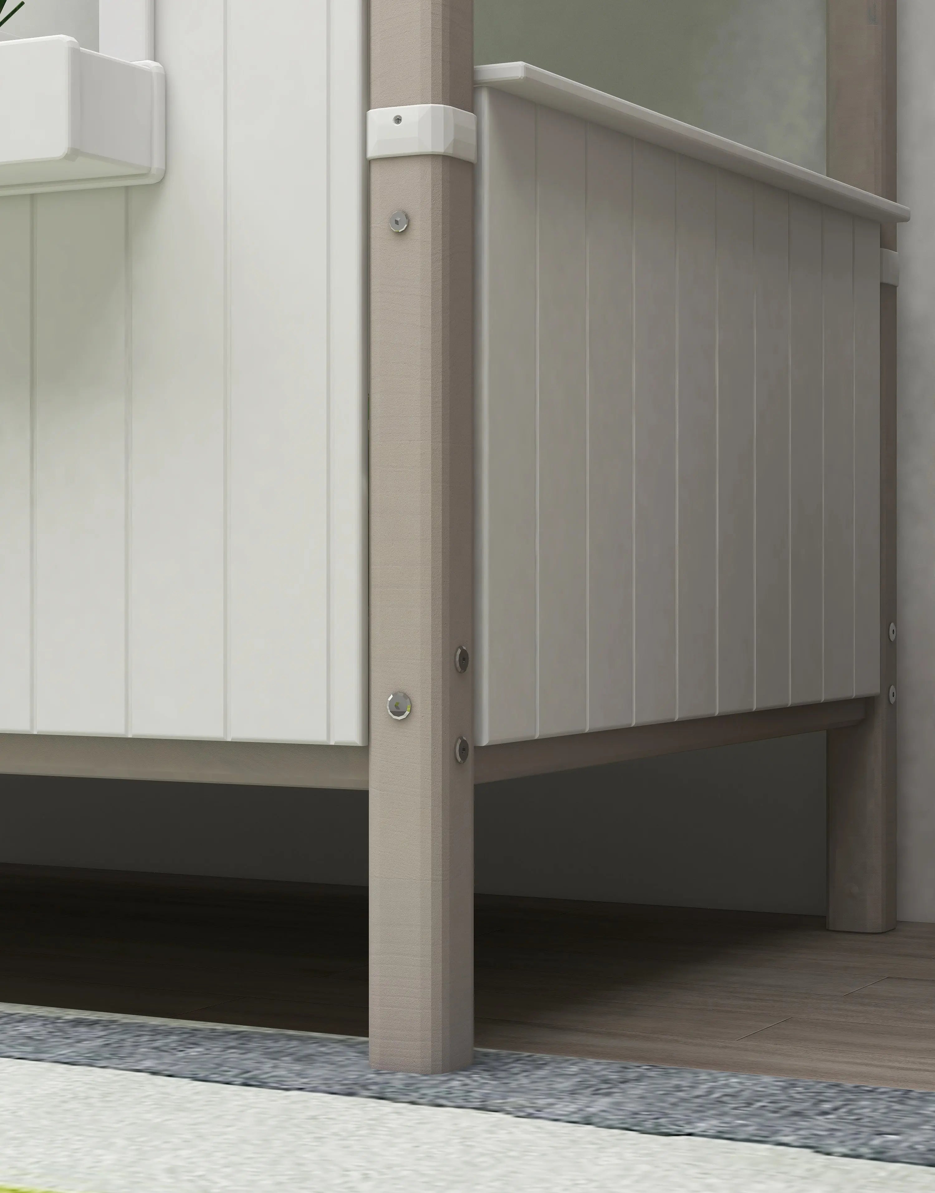 Single Bed with 1/2 House, 90x200 cm, White/Grey SINGLE_BED single-bed-w-1-2-classic-house-grey-washed-white-1  flexa-com.myshopify.com