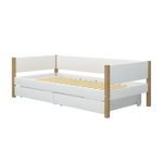 Single Bed with Storage, 90x200 cm, White/Oak SINGLE_BED daybed-white-oak-3  flexa-com.myshopify.com