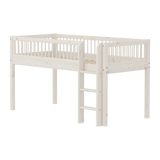 High Bed 120 cm with Safety Rail and Ladder, 90x200 cm, White MID_HIGH-BED mid-high-bed-with-scandinavian-safety-rail-white-washed  flexa-com.myshopify.com