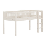 High Bed 120 cm with Safety Rail and Ladder, 90x200 cm, White MID_HIGH-BED mid-high-bed-with-scandinavian-safety-rail-white-washed  flexa-com.myshopify.com