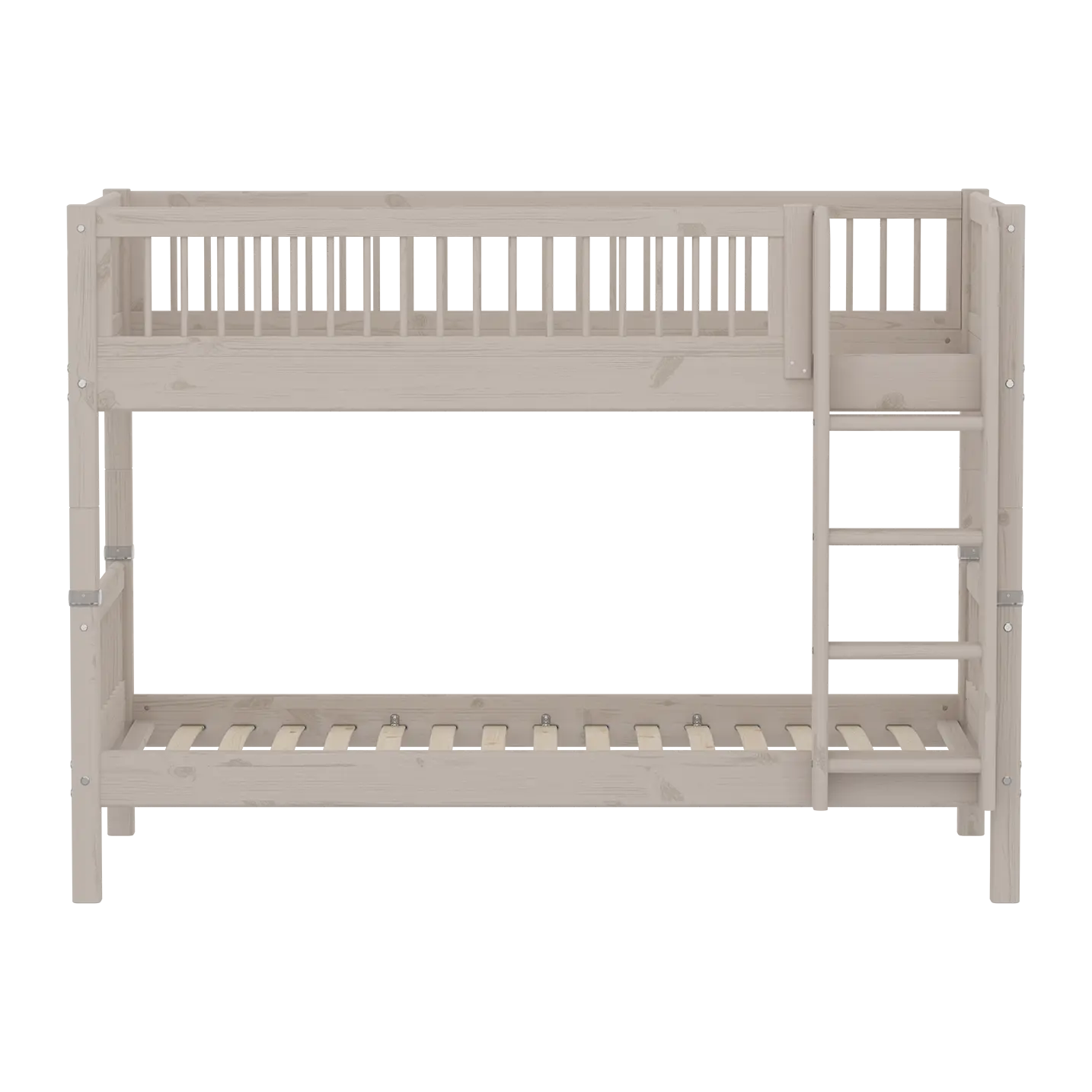 Bunk Bed 154 cm with Ladder and Safety Rail, 90x200 cm, Grey BUNKBED bunk-bed-with-scandinavian-safety-rail-grey-washed  flexa-com.myshopify.com