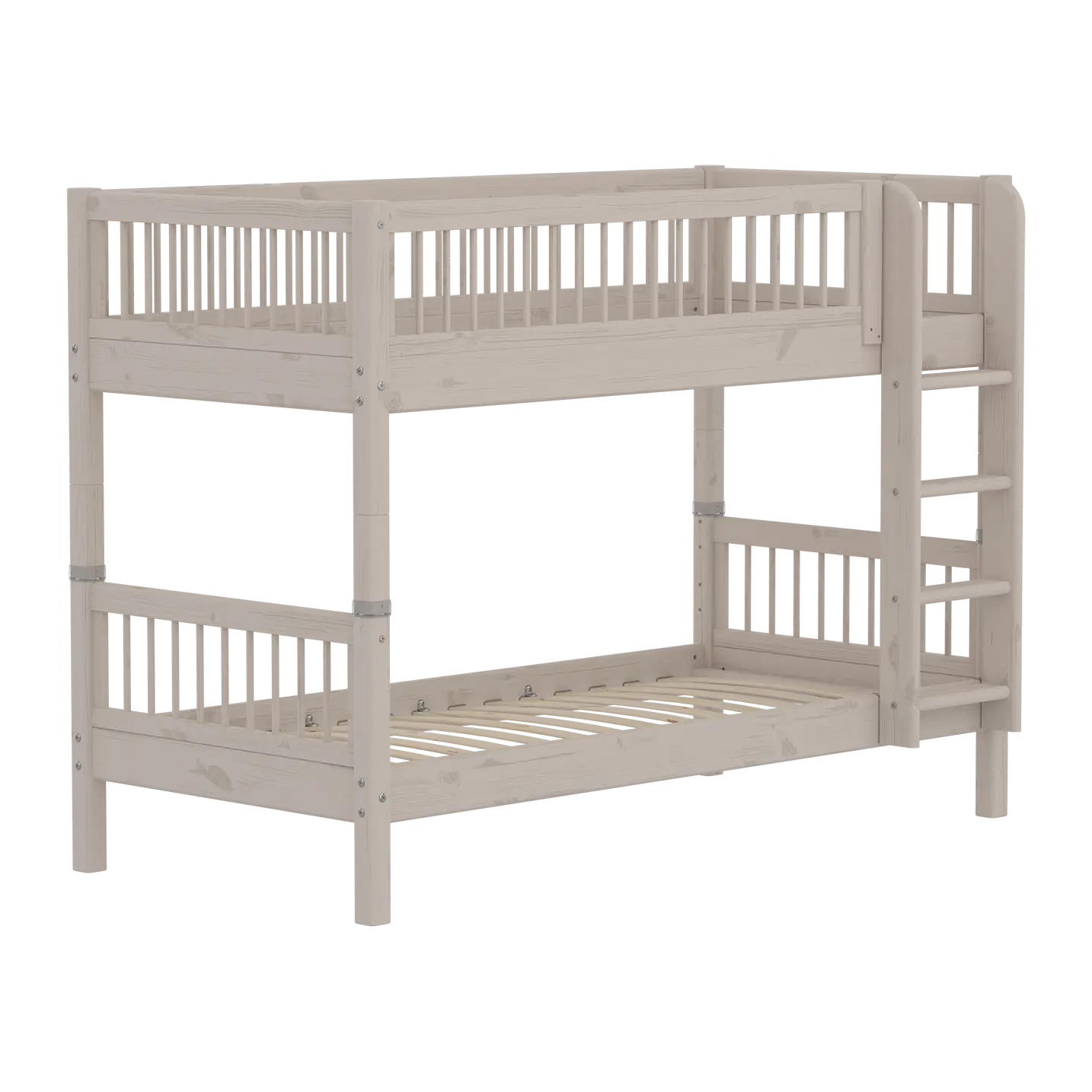 Bunk Bed 154 cm with Ladder and Safety Rail, 90x200 cm, Grey BUNKBED bunk-bed-with-scandinavian-safety-rail-grey-washed  flexa-com.myshopify.com