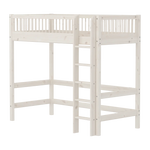 High Bed 184 cm with Ladder and Safety Rail, 90x200 cm, White HIGHBED high-sleeper-with-safety-rail-white-washed  flexa-com.myshopify.com