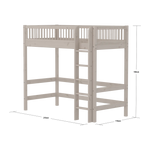 High Bed 184 cm with Ladder and Safety Rail, 90x200 cm, Grey HIGHBED high-sleeper-with-safety-rail-grey-washed  flexa-com.myshopify.com