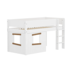 High Bed 120 cm with Treehouse, 90x200 cm, White/Oak MID_HIGH-BED mid-sleeper-white-grooves-str-ladder-tree-hut-oak-window  flexa-com.myshopify.com