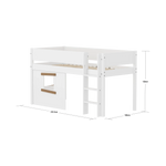 High Bed 120 cm with Treehouse, 90x200 cm, White/Oak MID_HIGH-BED mid-sleeper-white-grooves-str-ladder-tree-hut-oak-window  flexa-com.myshopify.com