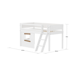 High Bed 120 cm with Treehouse, Ladder and Safety Rail, 90x200, White/Oak MID_HIGH-BED mid-sleeper-white-crossbars-sl-ladder-tree-hut-oak-window  flexa-com.myshopify.com