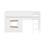 High Bed 120 cm with Treehouse, Ladder and Safety Rail, 90x200, White/Oak MID_HIGH-BED mid-sleeper-white-grooves-sl-ladder-tree-hut-oak-window  flexa-com.myshopify.com