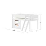 High Bed 120 cm with Treehouse, Ladder and Safety Rail, 90x200, White/Oak MID_HIGH-BED mid-sleeper-white-grooves-sl-ladder-tree-hut-oak-window  flexa-com.myshopify.com