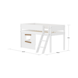 High Bed 120 cm with Treehouse, Ladder and Safety Rail, 90x200, White/Oak MID_HIGH-BED mid-sleeper-white-grooves-sl-ladder-tree-hut-oak-window  flexa-com.myshopify.com