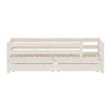 FLEXA Single Bed with Safety Rail and Storage, 90x200 cm, White, view 2