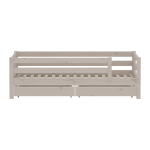 FLEXA Single Bed with Safety Rail and Storage, 90x200 cm, Grey, view 2