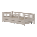 FLEXA Single Bed with Safety Rails and Storage, 90x200 cm, Grey