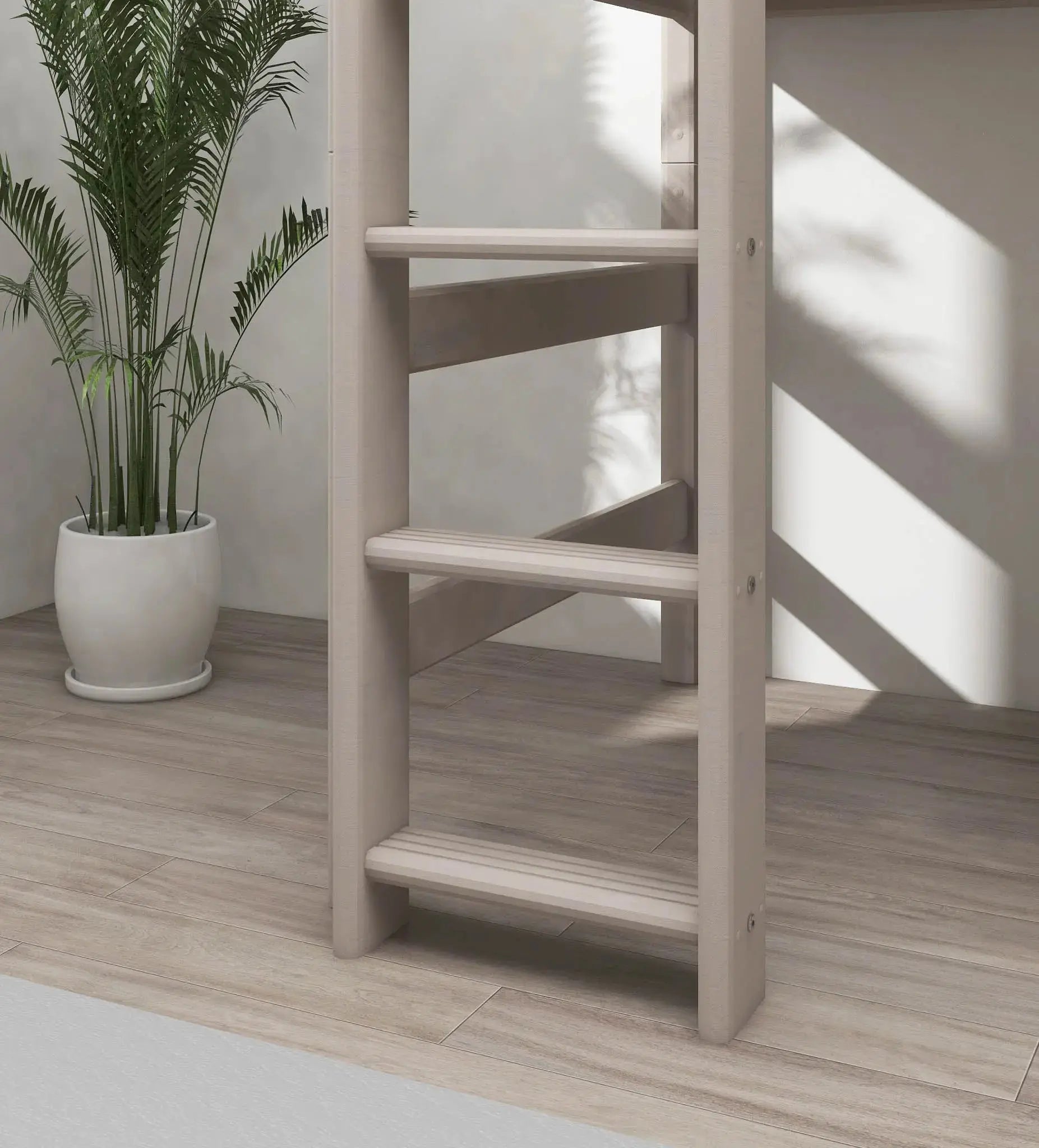 Bunk Bed 143 cm with Ladder and Safety Rail, 90x200 cm, Grey BUNKBED 200 flexa-com.myshopify.com