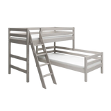 Bunk Bed 143 cm with Ladder and Safety Rail, 90x200 cm, Grey BUNKBED 200 flexa-com.myshopify.com