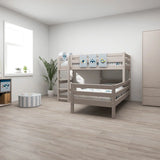 Bunk Bed 143 cm with Ladder and Safety Rail, 90x200 cm, Grey BUNKBED 200 flexa-com.myshopify.com