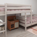 Bunk Bed 143 cm with Ladder and Safety Rail, 90x200 cm, Grey FLEXA BUNKBED semi-high-bed-w-straight-ladder-grey-washed-1   200 flexa-com.myshopify.com