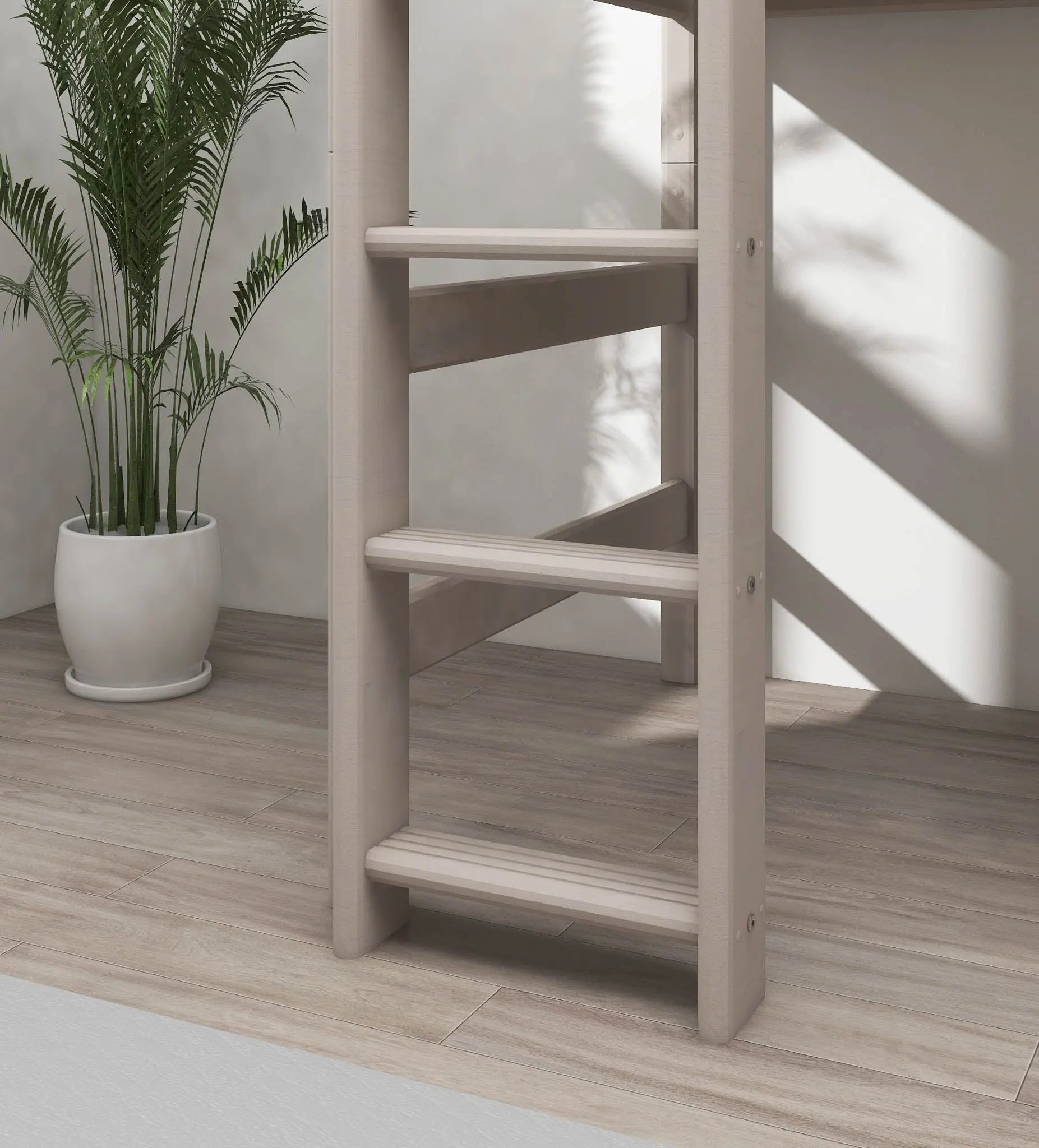 Bunk Bed 143 cm with Ladder and Safety Rail, 90x200 cm, White BUNKBED 200 flexa-com.myshopify.com