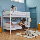 Bunk Bed 154 cm with Ladder and Safety Rail, 90x200 cm, White BUNKBED 200 flexa-com.myshopify.com