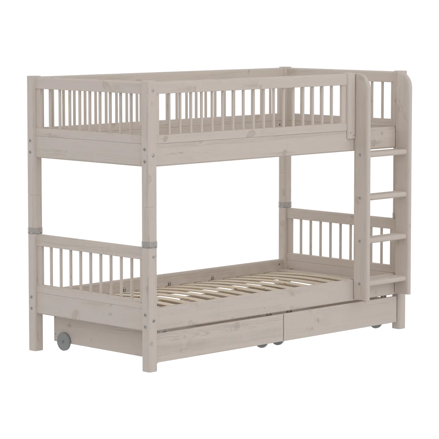 Bunk Bed 154 cm with Storage and Safety Rail, 90x200 cm, Grey BUNKBED 200 flexa-com.myshopify.com