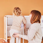 Bunk Bed 154 cm with Straight Ladder and Safety Rail, 90x200 cm, White/Oak BUNKBED 200 flexa-com.myshopify.com