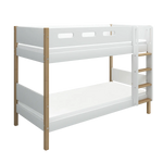 Bunk Bed 154 cm with Straight Ladder and Safety Rail, 90x200 cm, White/Oak BUNKBED 200 flexa-com.myshopify.com