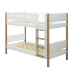 Bunk Bed 154 cm with Straight Ladder and Safety Rail, 90x200 cm, White/Oak BUNKBED 200 flexa-com.myshopify.com