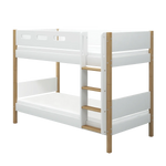 Bunk Bed 154 cm with Straight Ladder and Safety Rail, 90x200 cm, White/Oak BUNKBED 200 flexa-com.myshopify.com