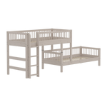 Bunk Bed with Ladder and Safety Rail, 90x200 cm, Grey BUNKBED 200 flexa-com.myshopify.com