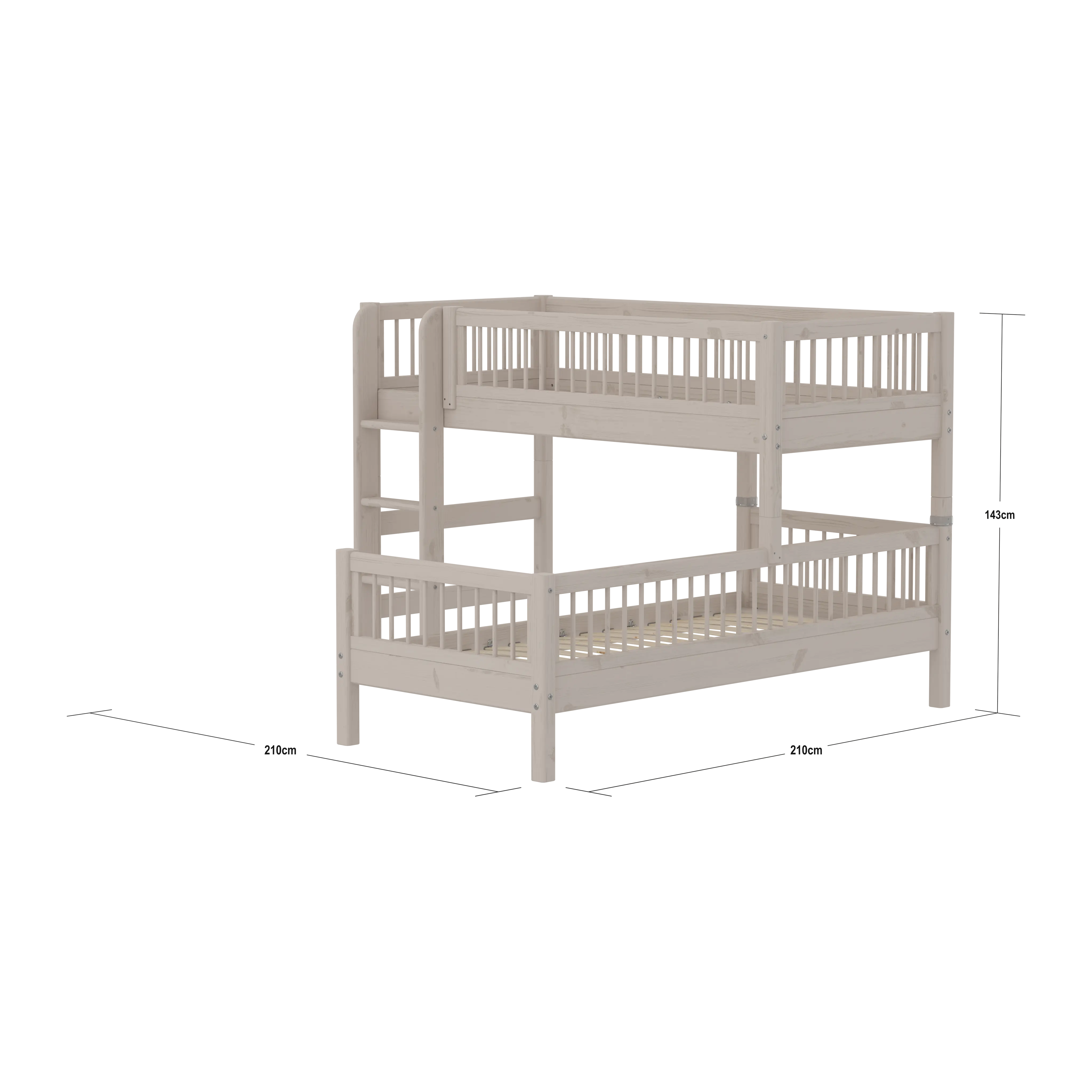 Bunk Bed with Ladder and Safety Rail, 90x200 cm, Grey BUNKBED 200 flexa-com.myshopify.com