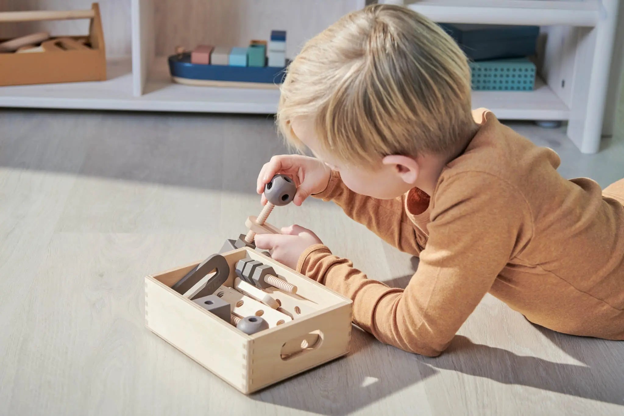 Construction Set, 36 pcs, Handpainted, Brown PLAY ACTIVE flexa-com.myshopify.com