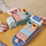 Container Ship, 1 ship & 5 containers, Handpainted PLAY _badge_last_chance flexa-com.myshopify.com