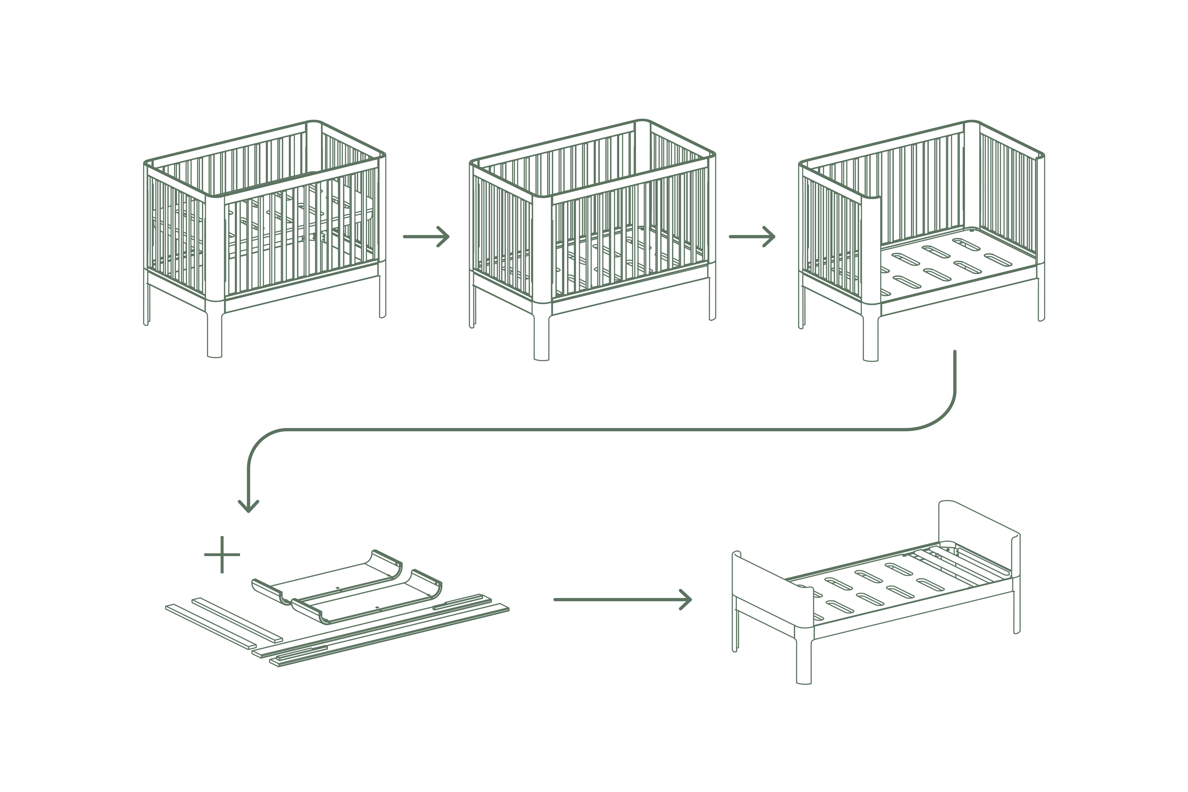 Conversion Kit from Baby to Junior Bed, NOVA 70x150 cm, Cream COLLI ACTIVE flexa-com.myshopify.com