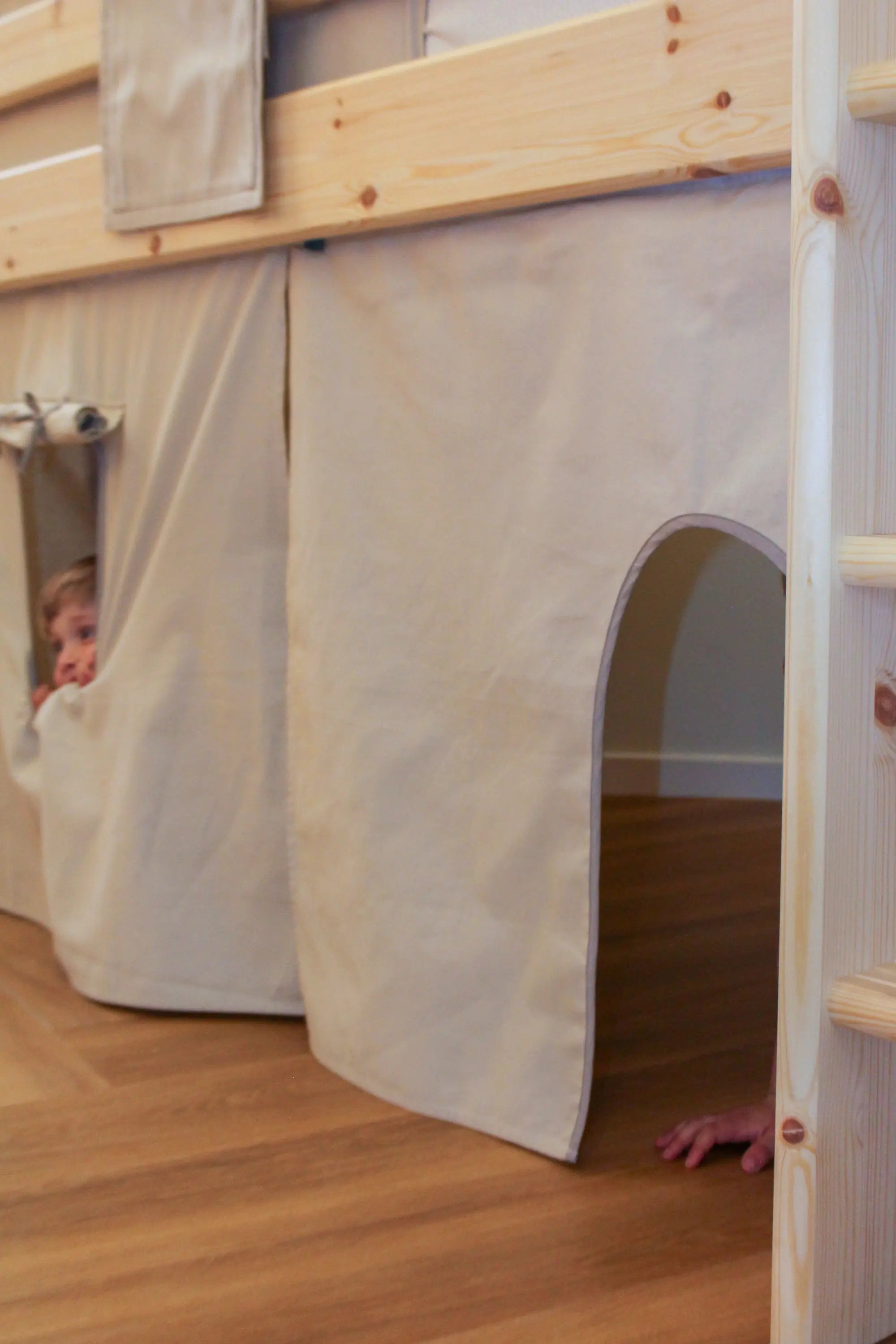 Play Curtain for Beds, Beige TEXTILE play-curtain-warm-gray  flexa-com.myshopify.com