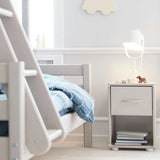 Family Bunk Bed 184 cm with Ladder and Safety Rail, 90/140x200 cm, White BUNKBED 200 flexa-com.myshopify.com