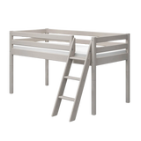 High Bed 120 cm with Ladder and Safety Rail, 90x200 cm, Grey MID_HIGH-BED 200 flexa-com.myshopify.com