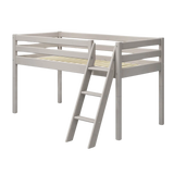High Bed 120 cm with Ladder and Safety Rail, 90x200 cm, Grey MID_HIGH-BED 200 flexa-com.myshopify.com