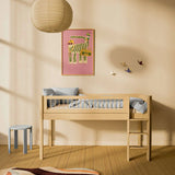 High Bed 120 cm with Ladder and Safety Rail, 90x200 cm, Sand MID_HIGH-BED 90X200 flexa-com.myshopify.com