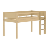 High Bed 120 cm with Ladder and Safety Rail, 90x200 cm, Sand MID_HIGH-BED 90X200 flexa-com.myshopify.com