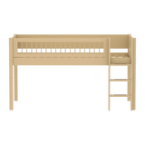 High Bed 120 cm with Ladder and Safety Rail, 90x200 cm, Sand MID_HIGH-BED 90X200 flexa-com.myshopify.com
