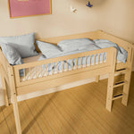 High Bed 120 cm with Ladder and Safety Rail, 90x200 cm, Sand MID_HIGH-BED 90X200 flexa-com.myshopify.com