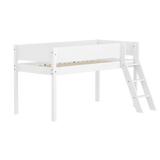 High Bed 120 cm with Ladder and Safety Rail, 90x200 cm, White FLEXA MID_HIGH-BED midslp-f-wht-mdf-200x90-sl-ladder-grooves-f-wht   90X200 flexa-com.myshopify.com
