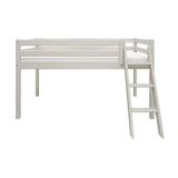 High Bed 120 cm with Ladder and Safety Rail, 90x200 cm, White MID_HIGH-BED 200 flexa-com.myshopify.com