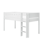 High Bed 120 cm with Ladder and Safety Rail, 90x200 cm, White MID_HIGH-BED 200 flexa-com.myshopify.com