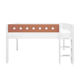 High Bed 120 cm with Ladder and Safety Rail, 90x200 cm, White MID_HIGH-BED 200 flexa-com.myshopify.com