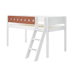 High Bed 120 cm with Ladder and Safety Rail, 90x200 cm, White MID_HIGH-BED 200 flexa-com.myshopify.com