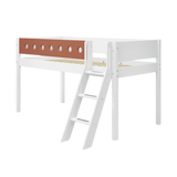 High Bed 120 cm with Ladder and Safety Rail, 90x200 cm, White MID_HIGH-BED 200 flexa-com.myshopify.com